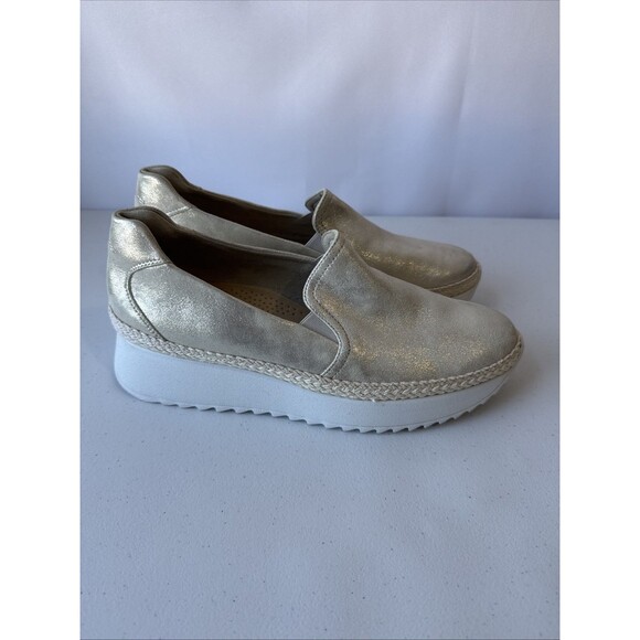 Paul Green Candice Metallic Silver Leather Platform Slip-On Sneakers Women Sz 9 - Picture 11 of 15